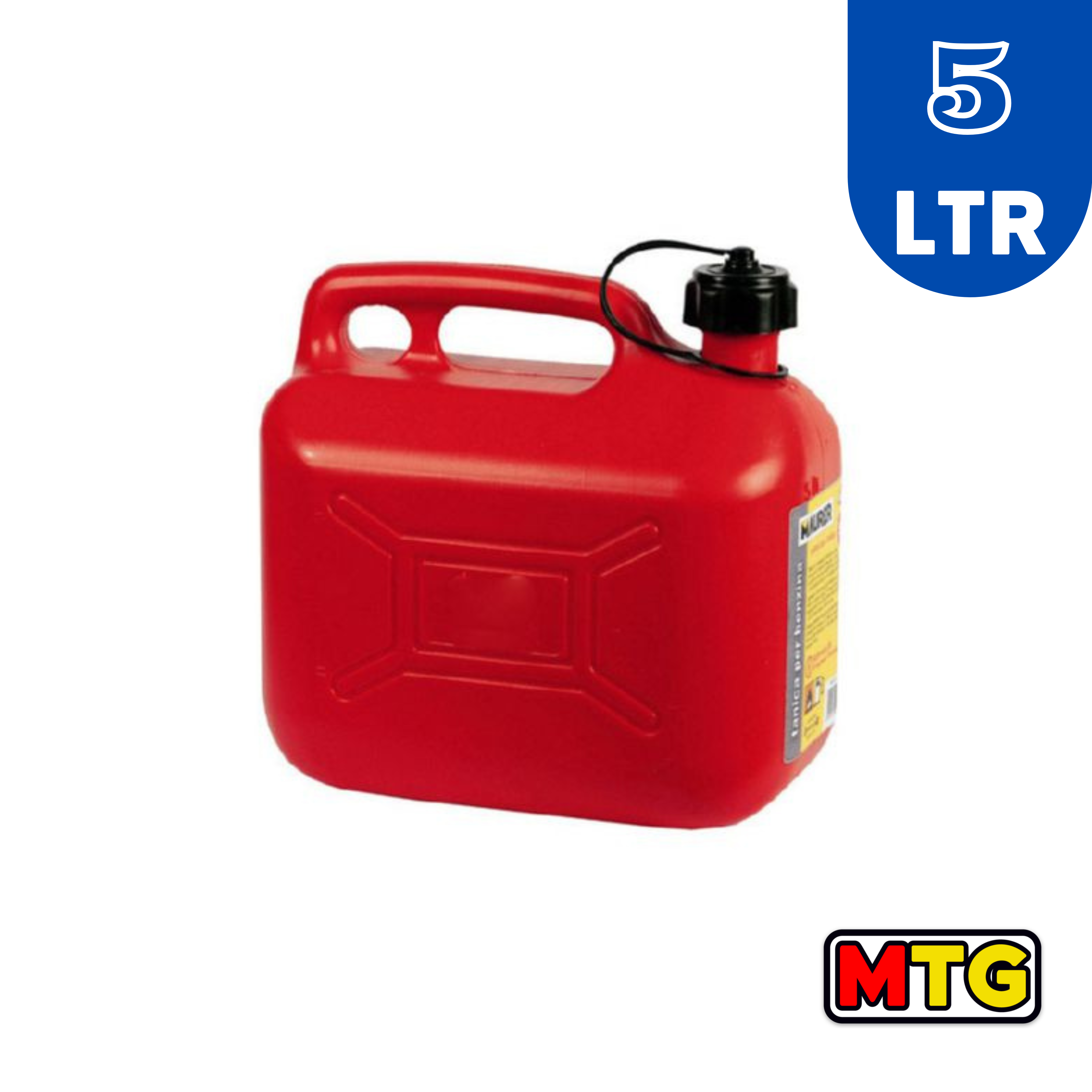Tradineur - Bidón gasolina con embudo 5 litros, tanque, garrafa combustible  de plástico con cánula, tubo flexible 26 x 25 x 14 c
