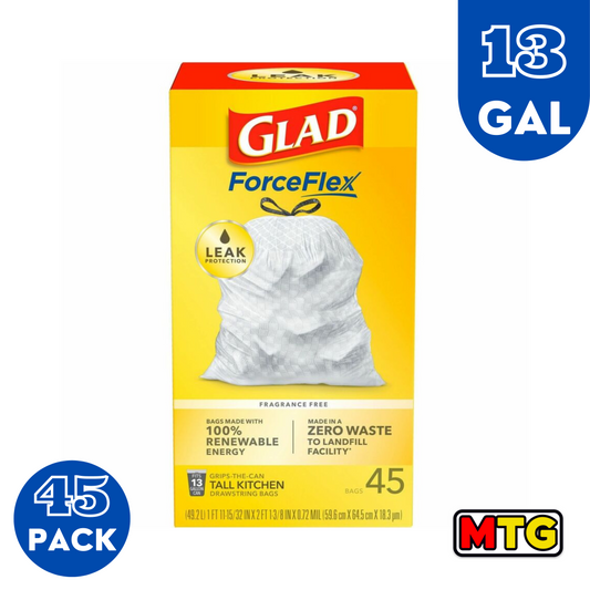 Glad Force Flex - Bolsas de Basura 13Gal (45 Bolsas)