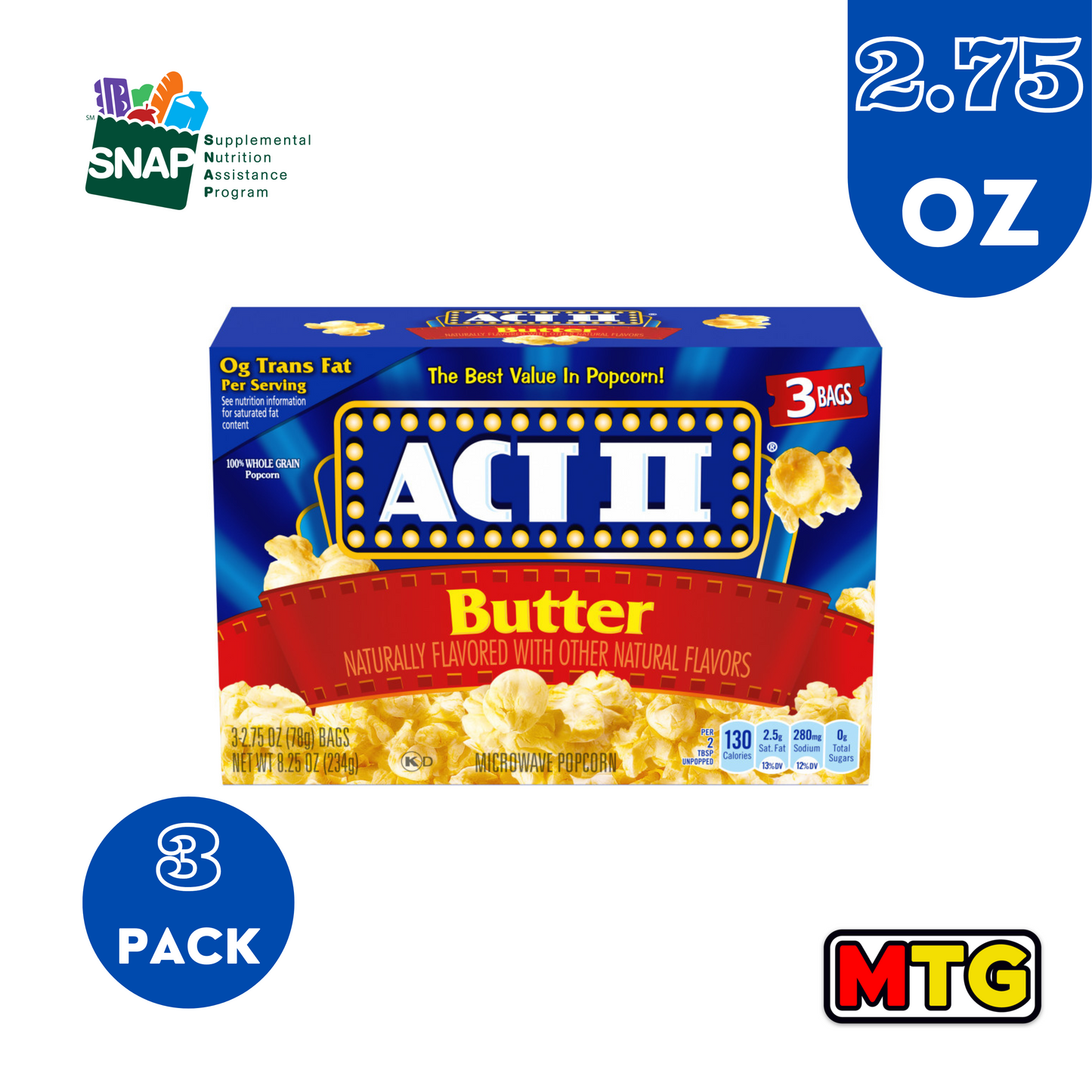 Pop Corn - Act II Butter 2.75oz (3 Pack)